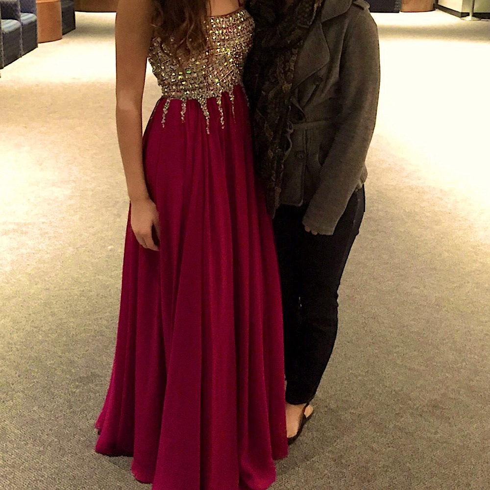 Burgundy Prom Concert Dress